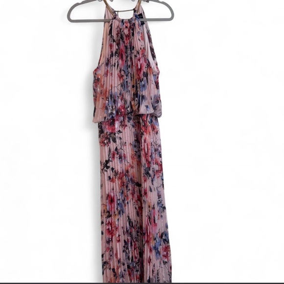 MSK Floral Halter Maxi Dress in Blush Pink Size 8 - Picture 4 of 7